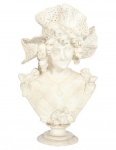 ITALIAN ALABASTER BUST OF A SM