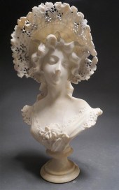 ITALIAN ALABASTER BUST OF YOUN