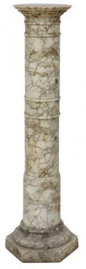 ITALIAN ALABASTER COLUMN PEDES