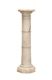 ITALIAN ALABASTER COLUMN PEDES