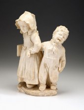 Italian alabaster figure group