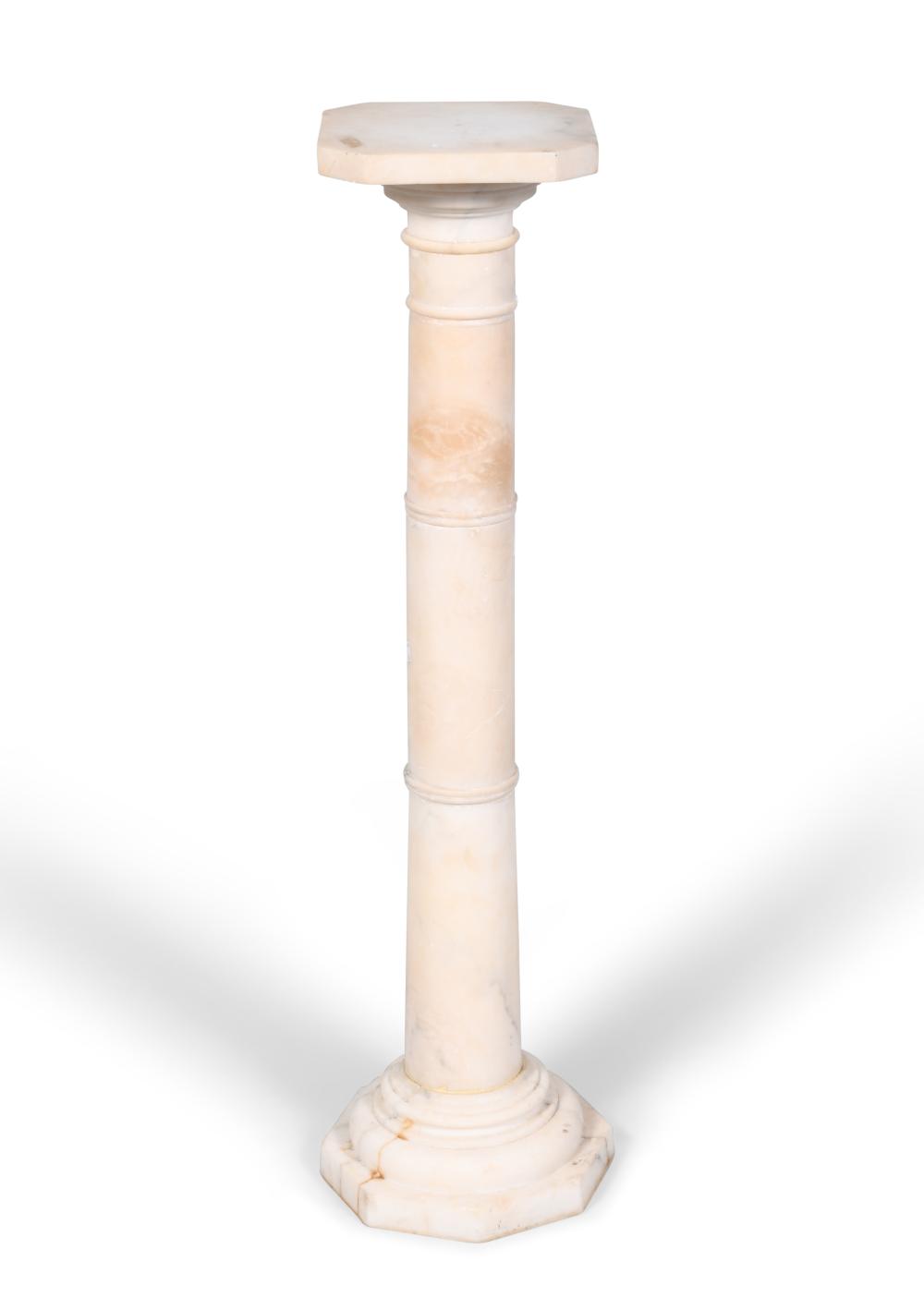 ITALIAN ALABASTER PEDESTAL, 20TH