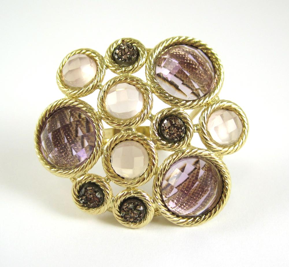 ITALIAN AMETHYST, ROSE QUARTZ AND