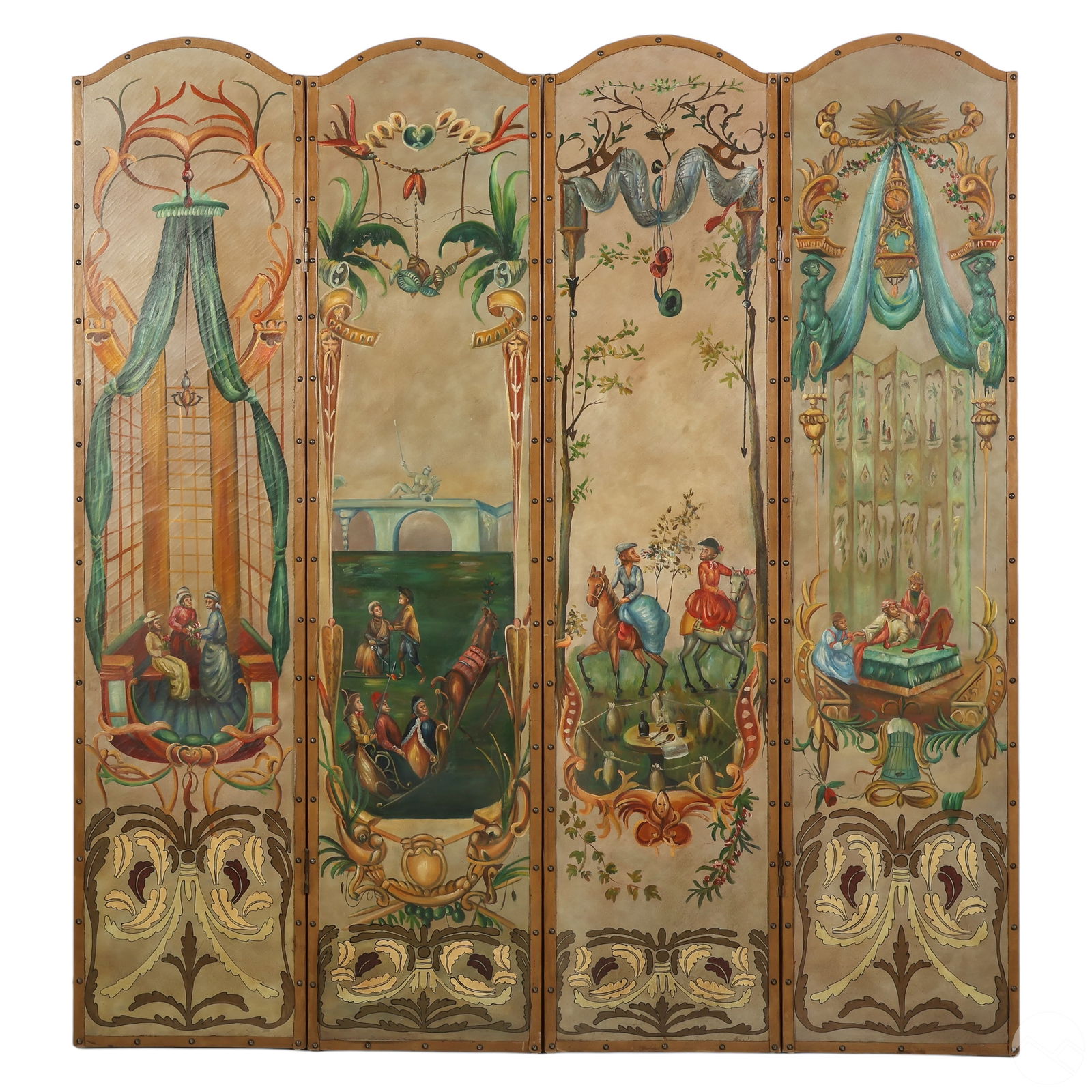 ITALIAN ANTIQUE 4 PANEL MONKEY