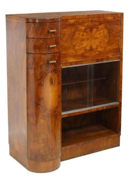 ITALIAN ART DECO BURLED WALNUT