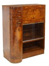 ITALIAN ART DECO BURLED WALNUT