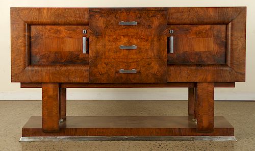 ITALIAN ART DECO BURLED WALNUT