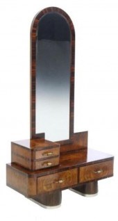 ITALIAN ART DECO BURLWOOD MIRR