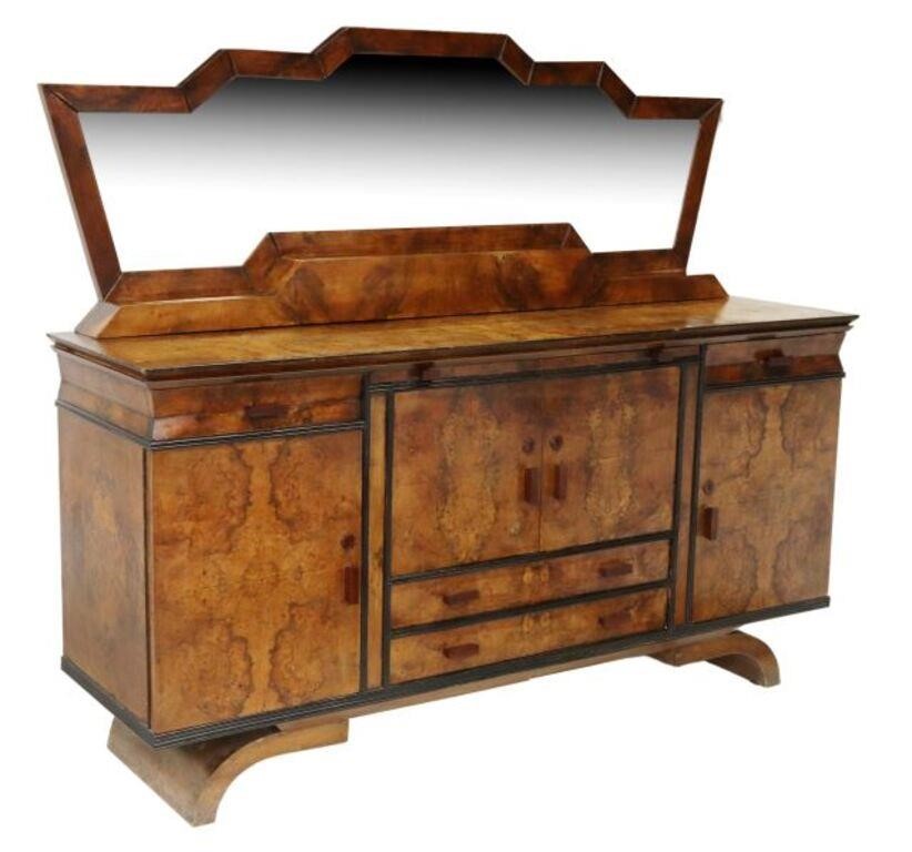 ITALIAN ART DECO BURLWOOD SIDEBOARD