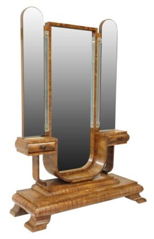 ITALIAN ART DECO FIGURED WALNUT
