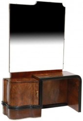 ITALIAN ART DECO MIRRORED BURL