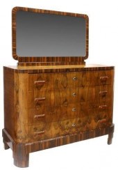 ITALIAN ART DECO MIRRORED WALN