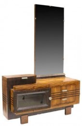 ITALIAN ART DECO WALNUT & ROSE