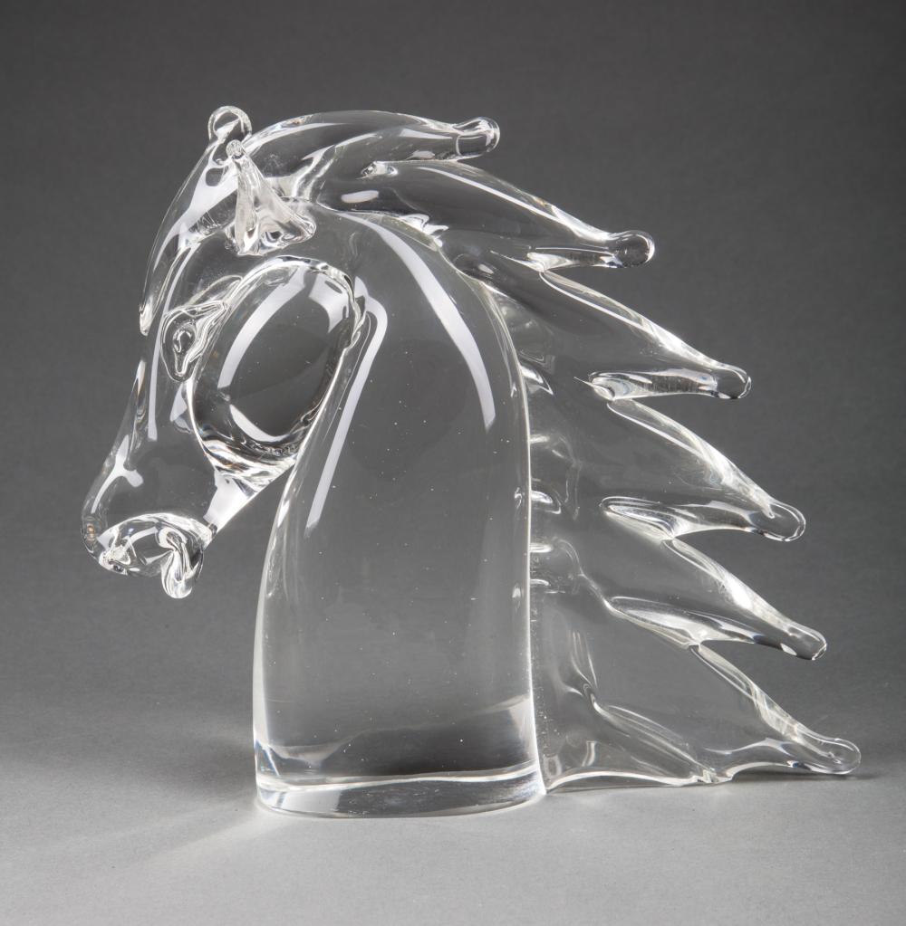 ITALIAN ART GLASS HORSEHEAD,