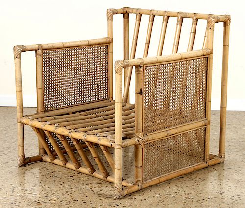 ITALIAN BAMBOO WOOD CHAIR WITH