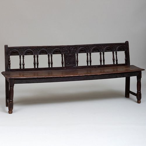 ITALIAN BAROQUE CARVED CHESTNUT AND