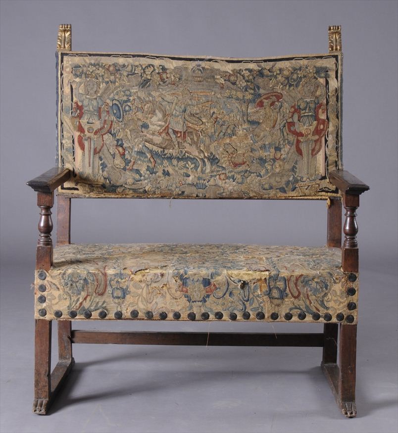 ITALIAN BAROQUE CARVED WALNUT AND