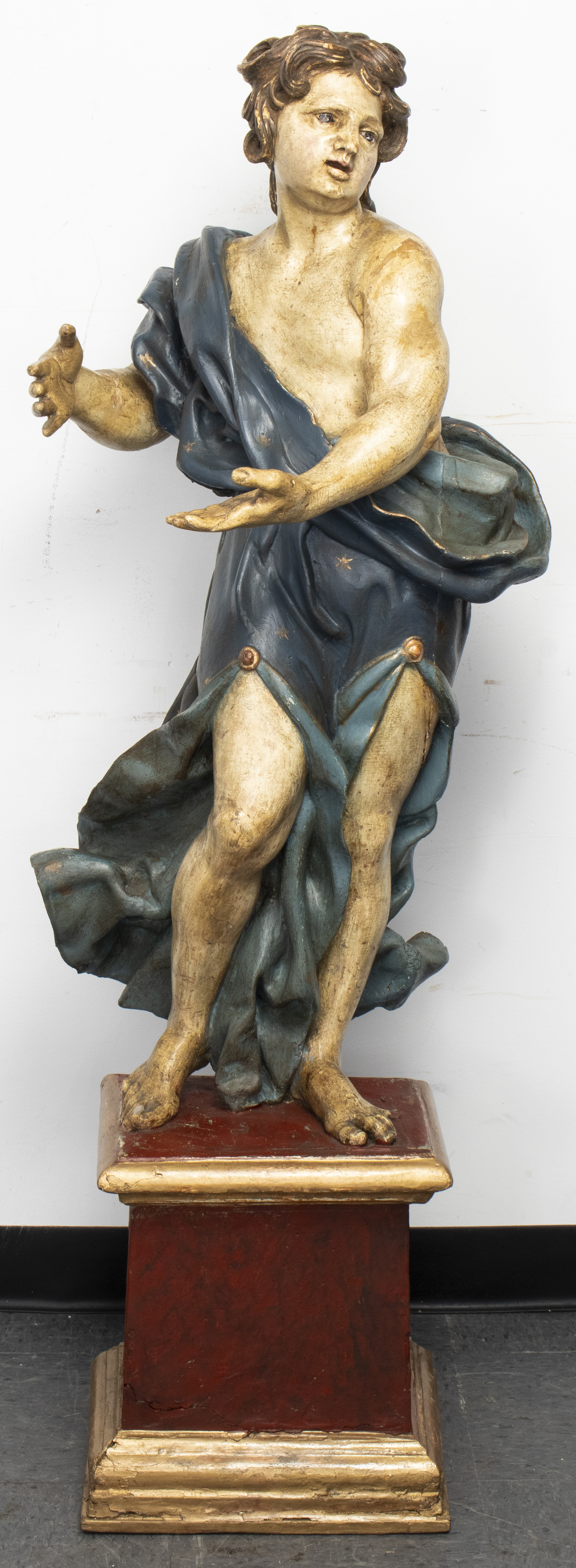 ITALIAN BAROQUE GILTWOOD POLYCHROME