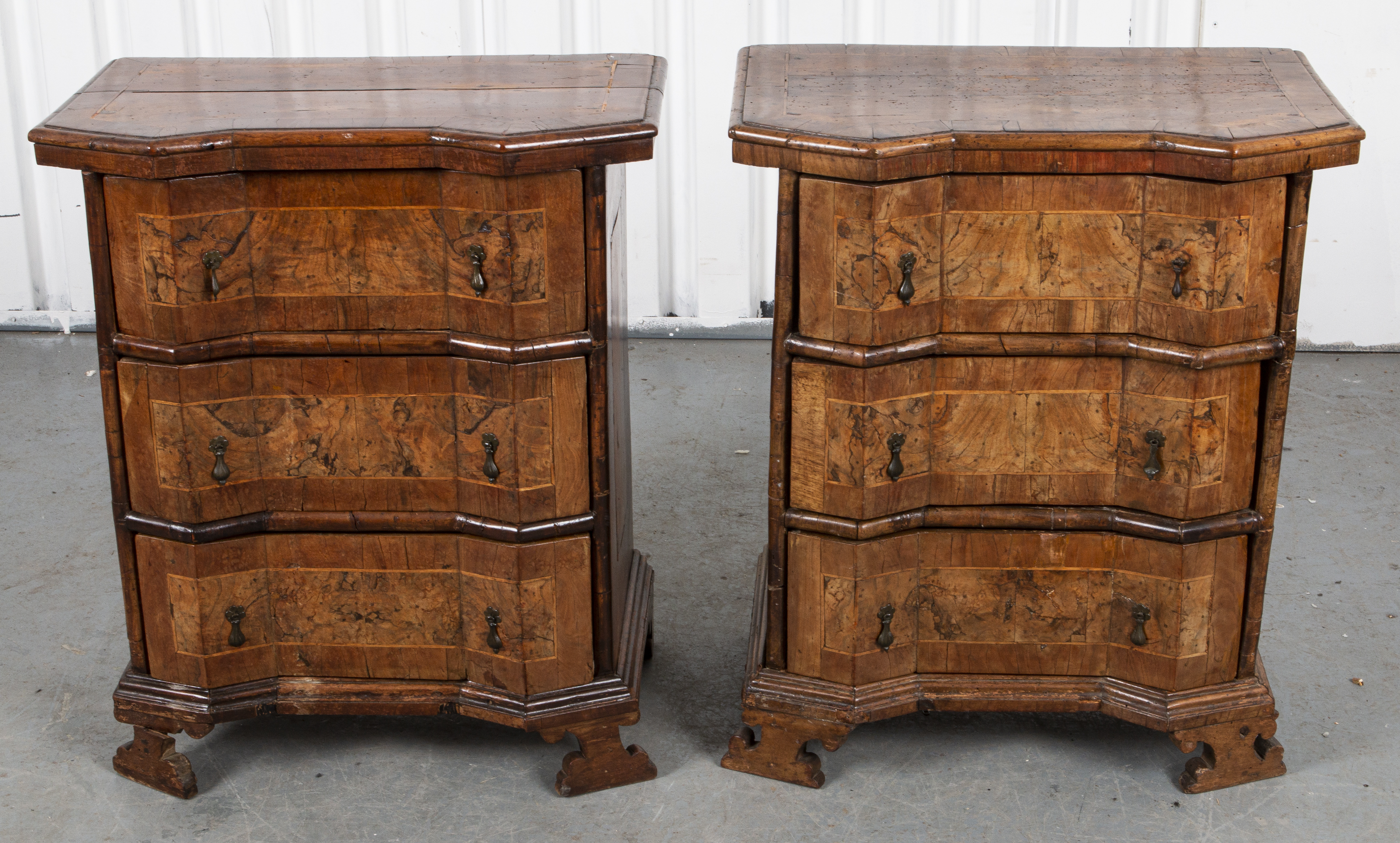 ITALIAN BAROQUE INLAID CABINETS,