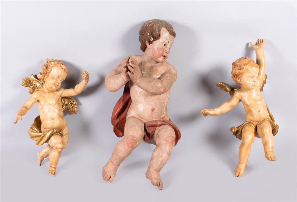 ITALIAN BAROQUE POLYCHROMED PUTTO