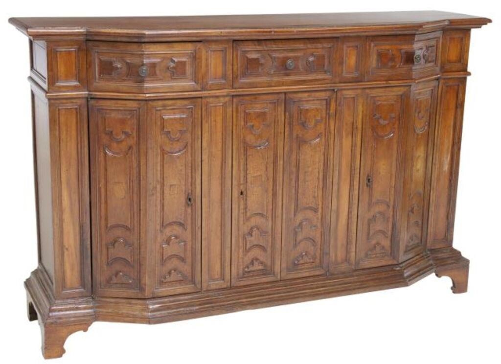 ITALIAN BAROQUE STYLE CARVED WALNUT