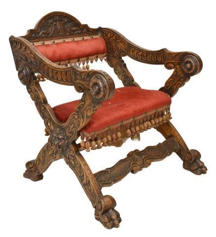 ITALIAN BAROQUE STYLE CARVED WALNUT