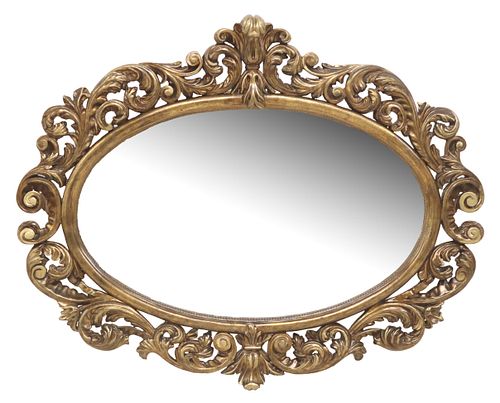 ITALIAN BAROQUE STYLE GILT SCROLLED
