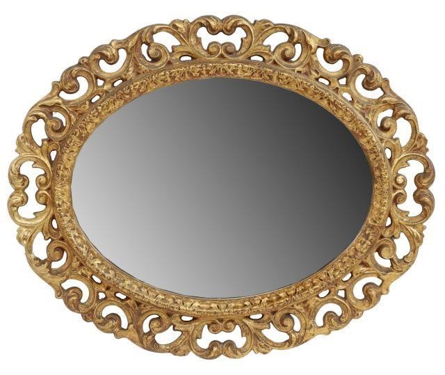 ITALIAN BAROQUE STYLE GILTWOOD OVAL