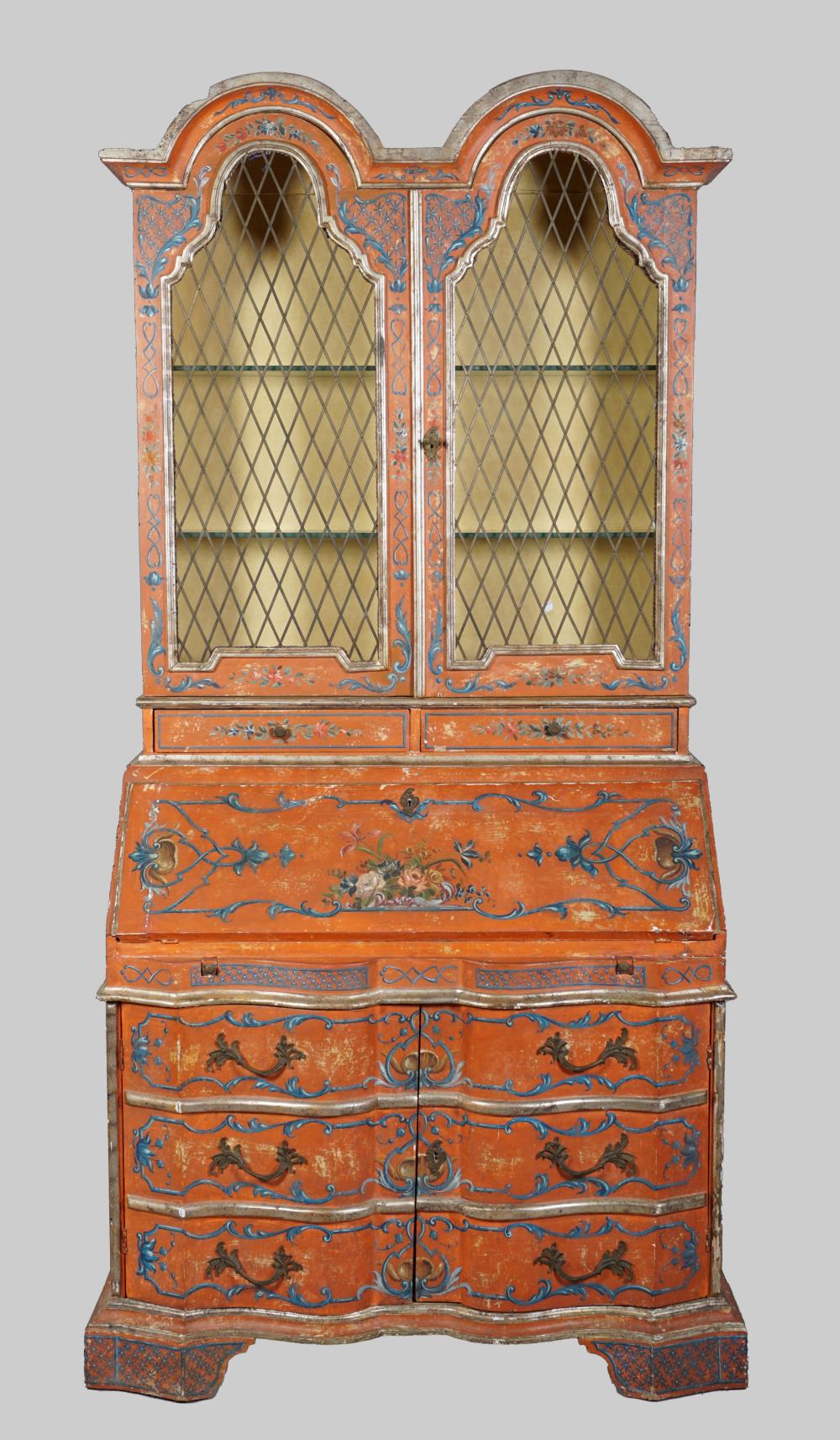 ITALIAN BAROQUE STYLE RED PAINTED