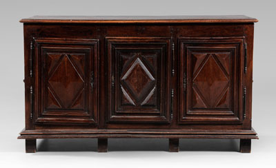Italian Baroque walnut cabinet,