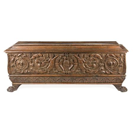 Italian Baroque Walnut Cassone 	 