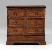 Italian baroque walnut chest,