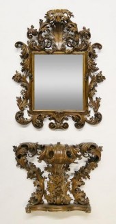 ITALIAN BAROQUE WALNUT MIRROR