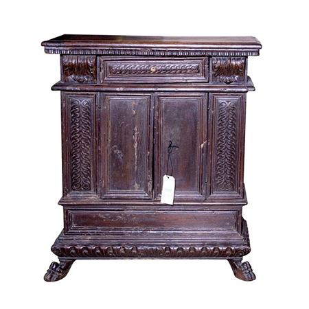 Italian Baroque Walnut Side Cabinet