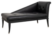 ITALIAN BLACK LEATHER UPHOLSTE