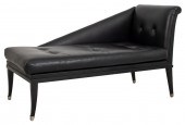 ITALIAN BLACK LEATHER UPHOLSTE