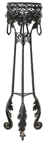 ITALIAN BLACK WROUGHT IRON FLORAL