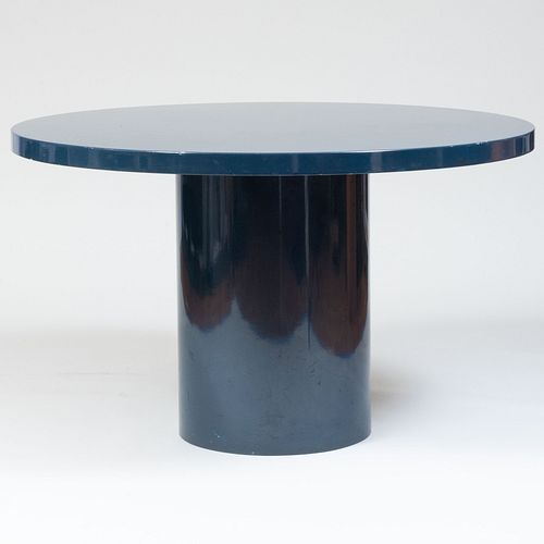 ITALIAN BLUE LACQUERED PEDESTAL
