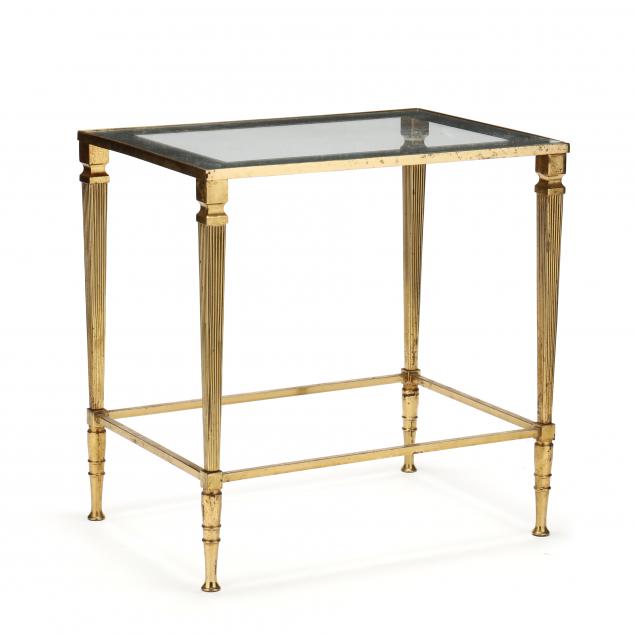 ITALIAN BRASS AND GLASS CHAIRSIDE