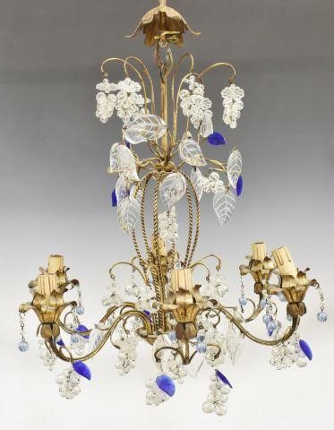 ITALIAN BRASS & COLORED GLASS