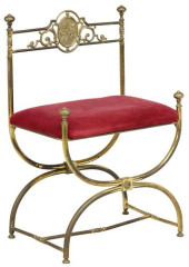 ITALIAN BRASS CURULE-FORM BENC