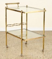 ITALIAN BRASS GLASS 2 TIERED B