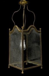 ITALIAN BRASS & GLASS SINGLE-L