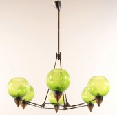 ITALIAN BRASS IRON 6 ARM CHAND