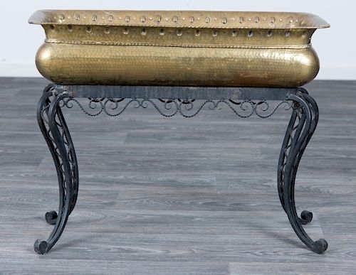 ITALIAN BRASS PLANTER ON