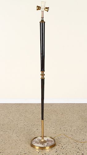 ITALIAN BRASS WOOD FLOOR LAMP