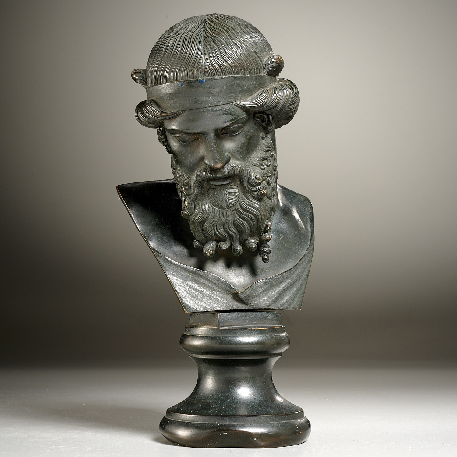 ITALIAN BRONZE BUST OF DIONYSUS,