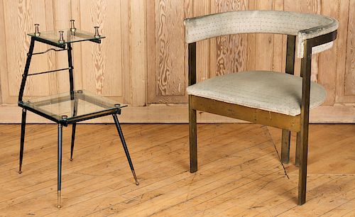 ITALIAN BRONZE CHAIR AND BRONZE