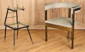 ITALIAN BRONZE CHAIR AND BRONZ