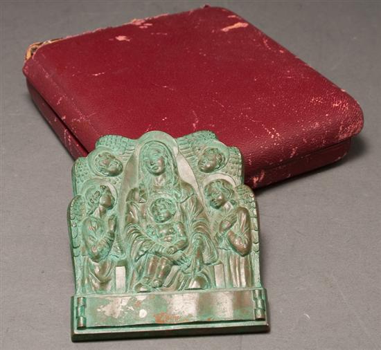 Italian bronze devotional relief